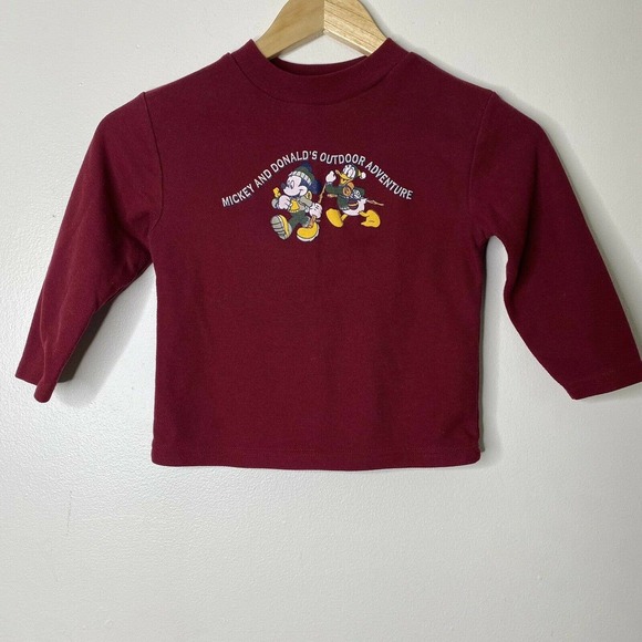 VTG 80's Mickey Mouse Donald Walt Disney Company 4T Toddler Shirt Great Outdoors - Picture 2 of 6